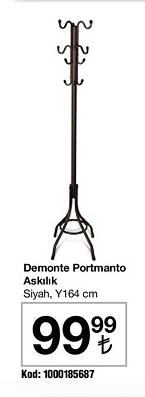 Demonte Portmanto Askılık Siyah Y164 cm image