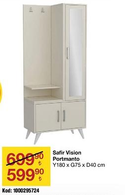Safir Vision Portmanto Y180 x G75 x D40 cm image