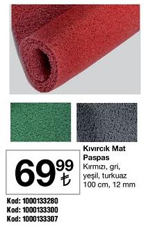 Kıvırcık Mat Paspas 100 cm 12 mm image