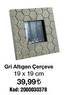 Gri Altıgen Çerçeve 19 x 19 cm image