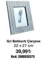 Gri Balıksırtı Çerçeve 22 x 27 cm image
