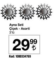 Ayna Seti Çiçek - Asorti 3'lü image