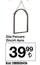 Düz Pencere Zincirli Ayna image