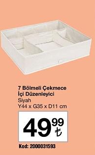 7 Bölmeli Çekmece İçi Düzenleyici Y44 x G35 x D11 cm image