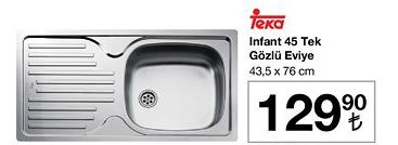 Teka Infant 45 Tek Gözlü Eviye 43,5 x 76 cm image
