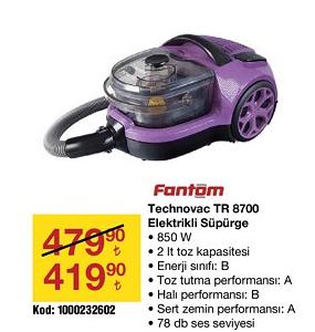 Fantom Technovac TR 8700 Elektrikli Süpürge 850 W image