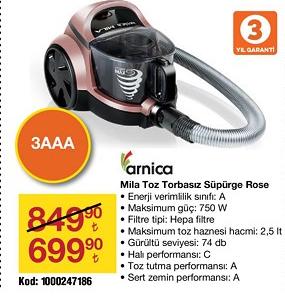 Arnica Mila Toz Torbasız Süpürge Rose image