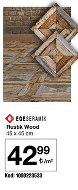 Ege Seramik Rustik Wood 45 x 45 cm m² image
