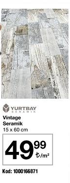 Yurtbay Seramik Vintage Seramik 15 x 60 cm m² image