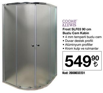 Cooke&Lewis Frost SLF03 90 cm Buzlu Cam Kabin image