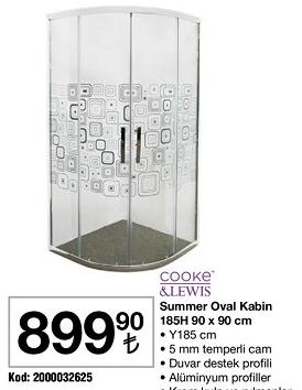 Cooke&Lewis Summer Oval Kabin 185H 90 x 90 cm image