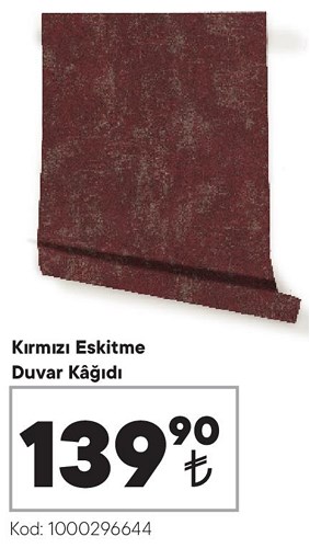 Kırmızı Eskitme Duvar Kağıdı image