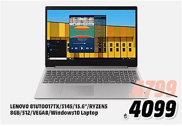 Lenovo 81UT0017TX/S145/15.6"/RYZEN5/8GB/512/VEGA8/Windows10 Laptop image
