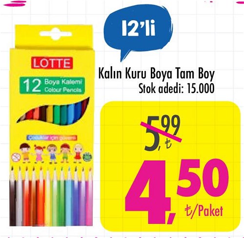 Lotte Kalın Kuru Boya 12'li Tam Boy image