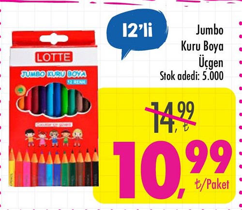 Jumbo Kuru Boya Üçgen 12'li image
