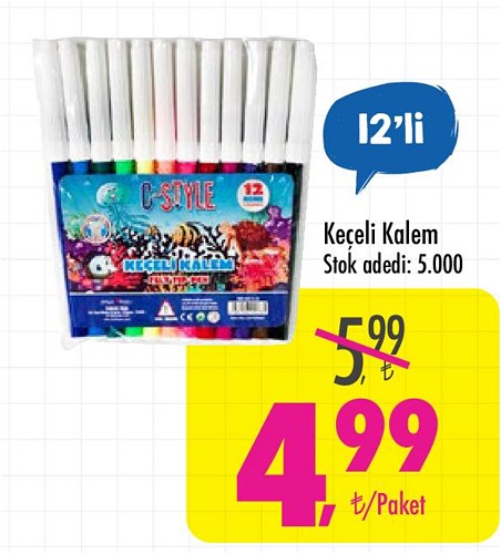 Keçeli Kalem 12'li image