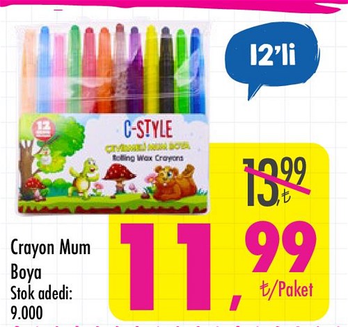 Crayon Mum Boya 12'li image