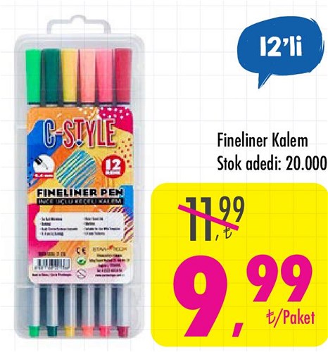 Fineliner Kalem 12'li image