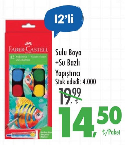 Sulu Boya 12'li+Su Bazlı Yapıştırıcı image