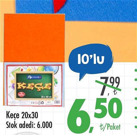 Keçe 20x30 10'lu image