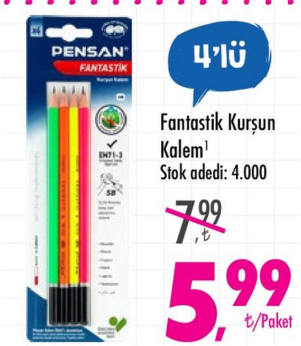 Fantastik Kurşun Kalem 4'lü image