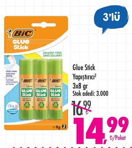 Glue Stick Yapıştırıcı 3x8 gr 3'lü image