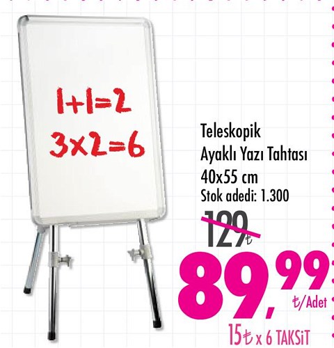 Teleskopik Ayaklı Yazı Tahtası 40x55 cm image