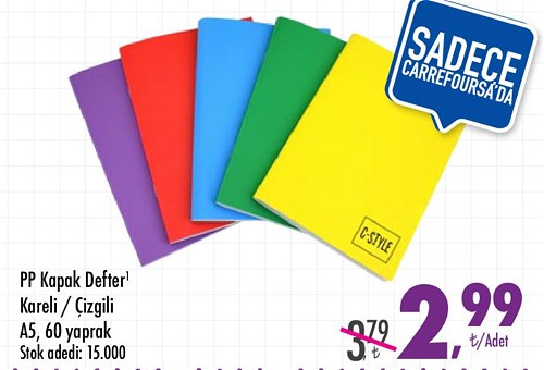 PP Kapak Defter A5 60 Yaprak image