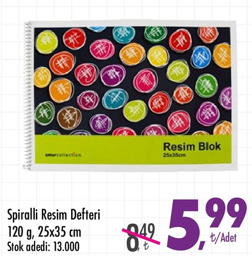 Spiralli Resim Defteri 120 g 25x35 cm image