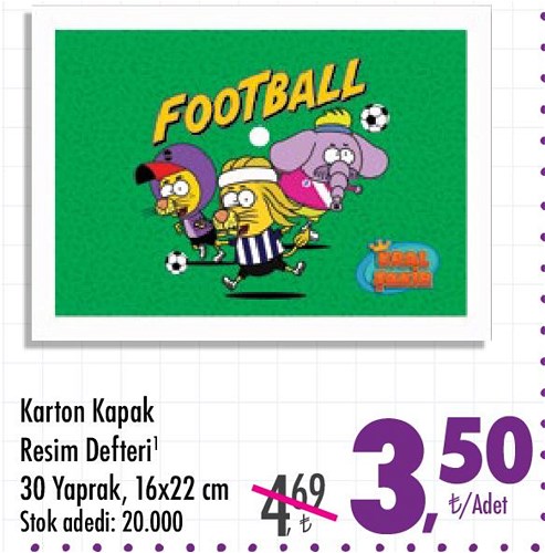 Karton Kapak Resim Defteri 30 Yaprak 16x22 cm image
