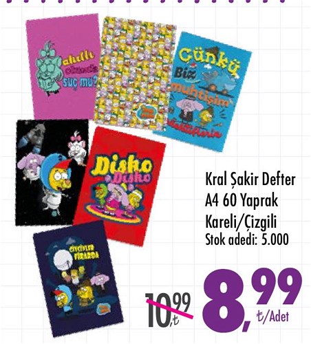 Kral Şakir Defter A4 60 Yaprak image