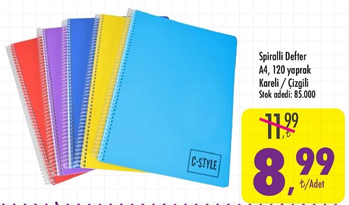 Spiralli Defter A4 120 Yaprak image
