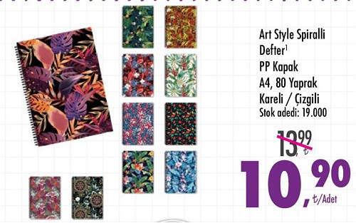 Art Style Spiralli Defter PP Kapak A4 80 Yaprak image