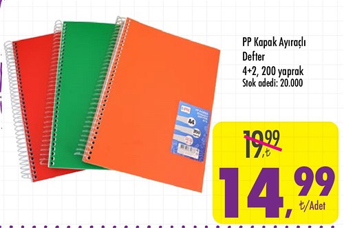 PP Kapak Ayıraçlı Defter 4+2 200 Yaprak image