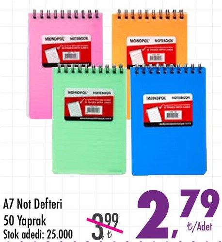 A7 Not Defteri 50 Yaprak image