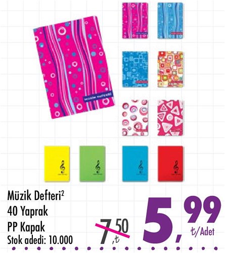 Müzik Defteri 40 Yaprak PP Kapak image