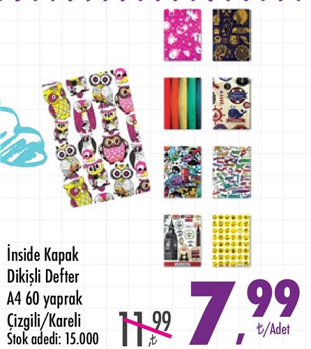 İnside Kapak Dikişli Defter A4 60 Yaprak image