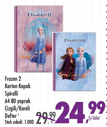 Frozen 2 Karton Kapak Spiralli A4 80 Yaprak Defter image