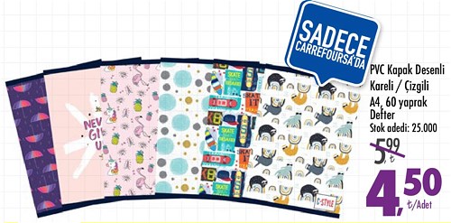 Pvc Kapak Desenli A4 60 Yaprak Defter image
