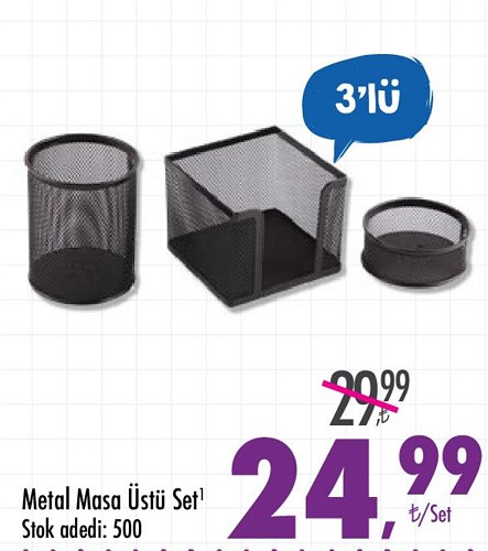Metal Masa Üstü Set 3'lü image