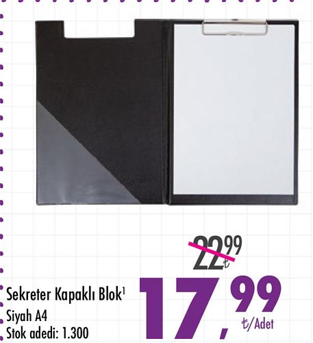 Sekreter Kapaklı Blok Siyah A4 image