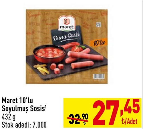 Maret 10'lu Soyulmuş Sosis 432 g image