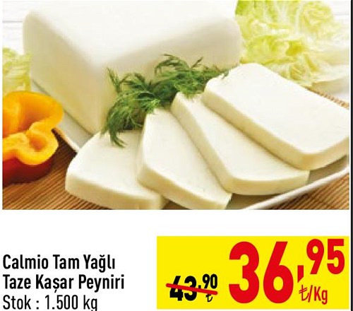 Calmio Tam Yağlı Taze Kaşar Peyniri Kg image