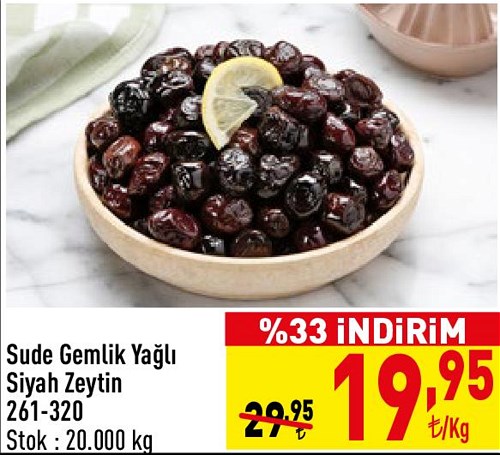 Sude Gemlik Yağlı Siyah Zeytin 261-320 Kg image