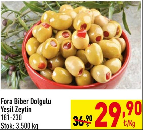 Fora Biber Dolgulu Yeşil Zeytin 181-230 Kg image
