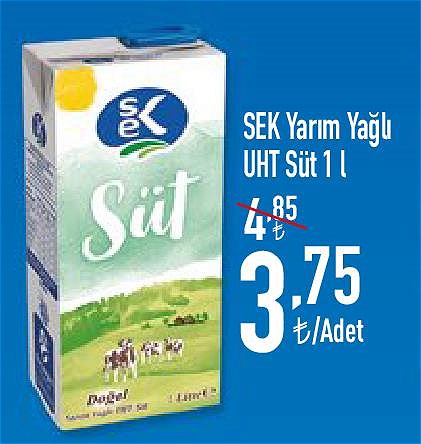 Sek Yarım Yağlı UHT Süt 1 l image