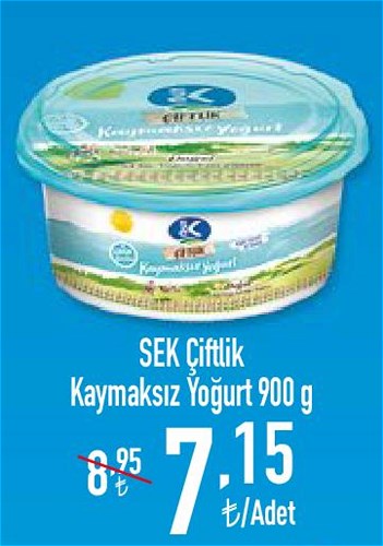 Sek Çiftlik Kaymaksız Yoğurt 900 g image