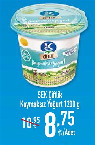 Sek Çiftlik Kaymaksız Yoğurt 1200 g image