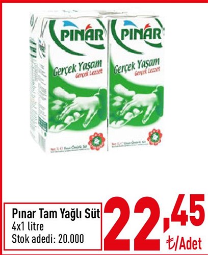 Pınar Tam Yağlı Süt 4x1 litre image
