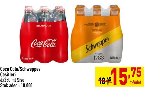 Coca Cola/Schweppes Çeşitleri 6x250 ml Şişe image